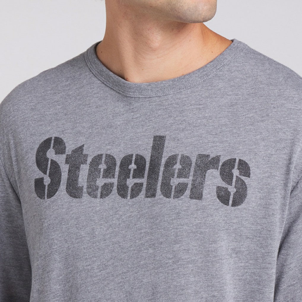 Pittsburgh Steelers Pass Rush Tri-Blend T-Shirt Heather Gray