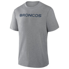 Denver Broncos Pass Rush Tri-Blend T-Shirt Heather Gray