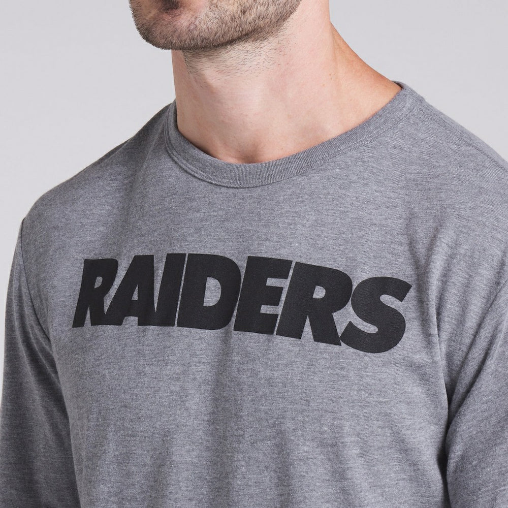 Las Vegas Raiders Pass Rush Tri-Blend T-Shirt Heather Gray