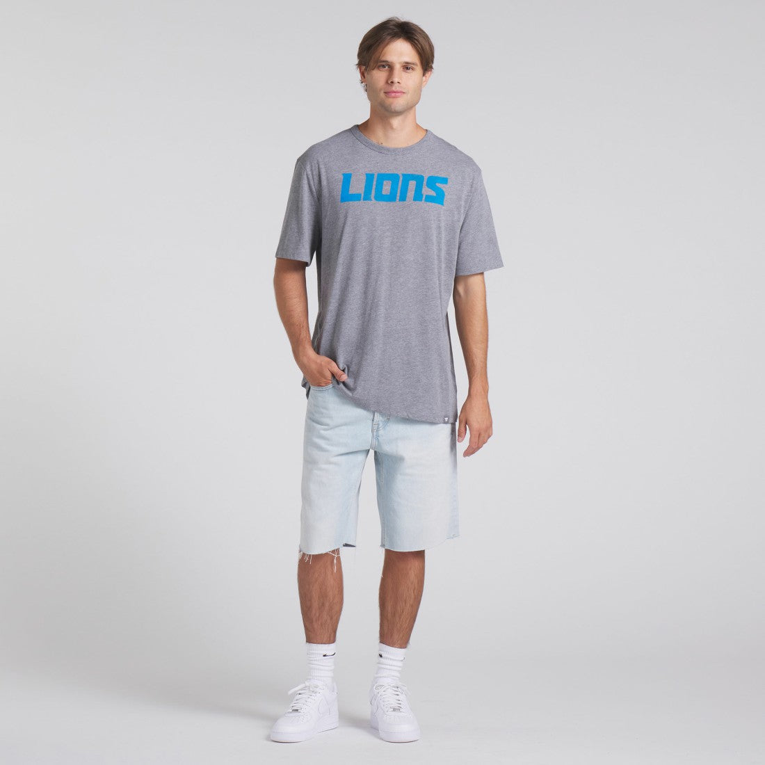 Detroit Lions Pass Rush Tri-Blend T-Shirt Heather Gray