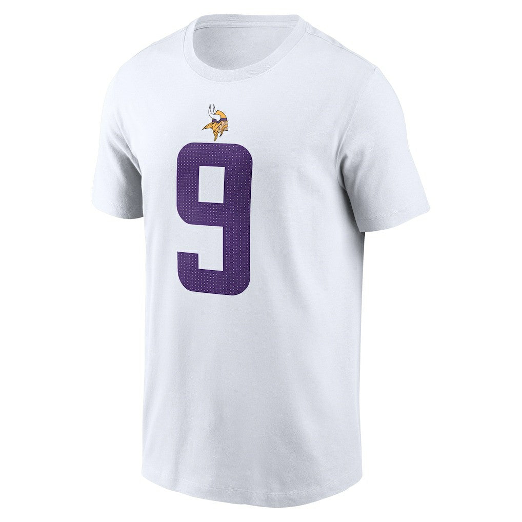 J.J. McCarthy Minnesota Vikings Player Name & Number T-Shirt White
