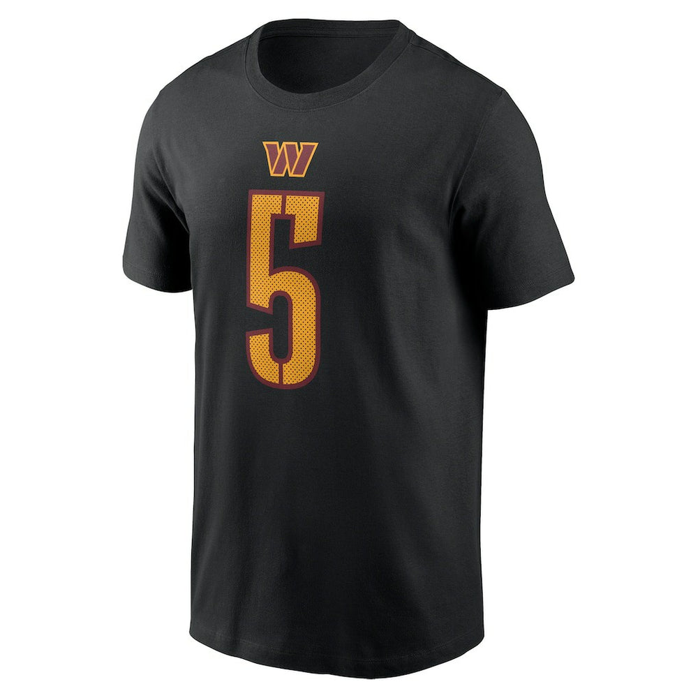 Jayden Daniels Washington Commanders Player Name & Number T-Shirt Black
