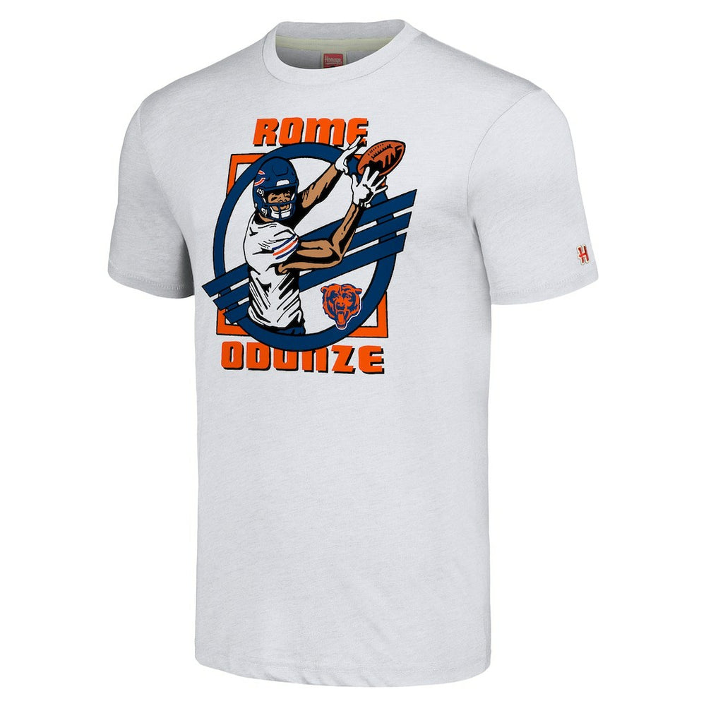 Rome Odunze Chicago Bears Homage Unisex Caricature Player Tri-Blend T-Shirt Ash