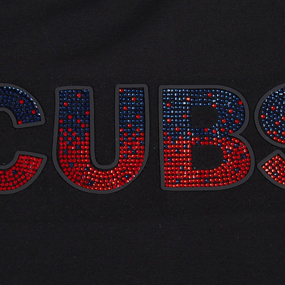 Chicago Cubs Pro Standard Women's Rhinestone Slim Fit T-Shirt - Black T-shirts