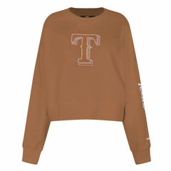 Texas Rangers Pro Standard Women's Paint The City Pullover Cropped Sweatshirt - Brown Pullover