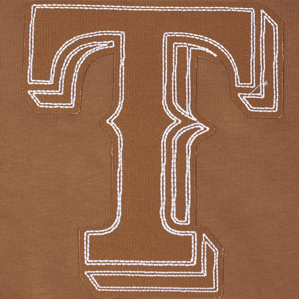Texas Rangers Pro Standard Women's Paint The City Pullover Cropped Sweatshirt - Brown Pullover