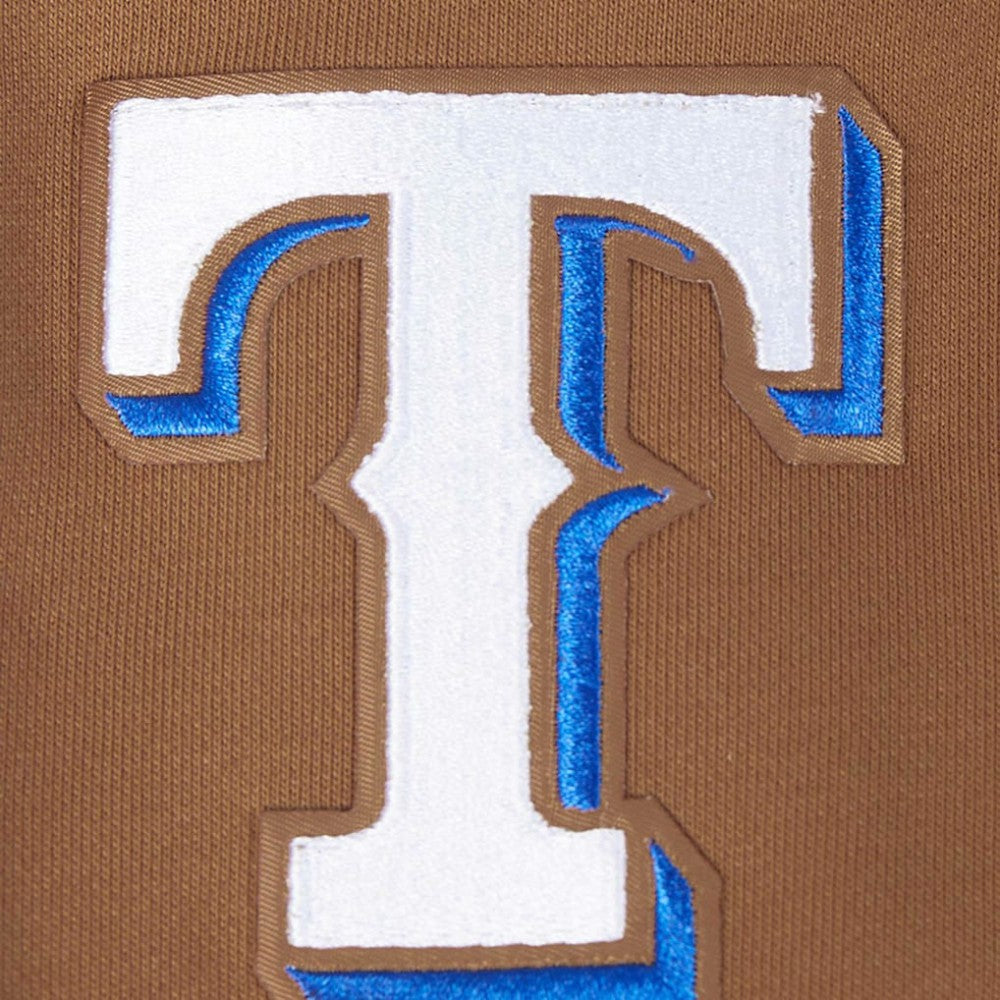 Texas Rangers Pro Standard Women's Paint The City Pullover Cropped Sweatshirt - Brown Pullover