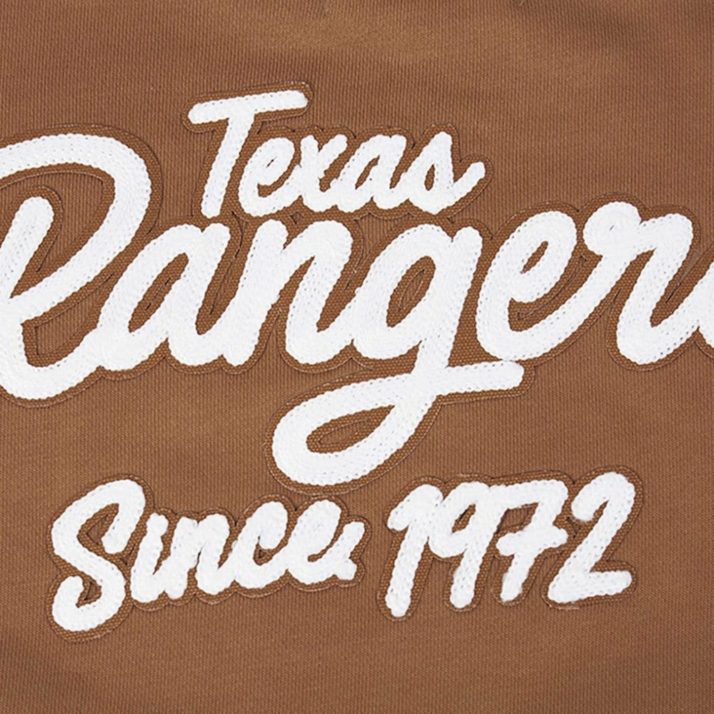 Texas Rangers Pro Standard Women's Paint The City Pullover Cropped Sweatshirt - Brown Pullover
