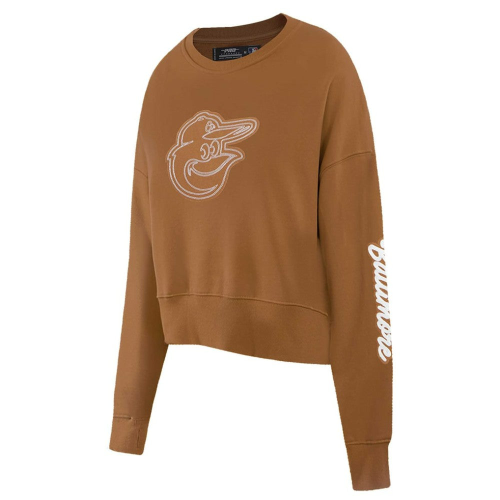 Baltimore Orioles Pro Standard Women's Paint The City Pullover Cropped Sweatshirt - Brown Pullover