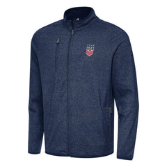 USWNT Antigua Hold-Up Tri-Blend Full-Zip Jacket Heather Navy