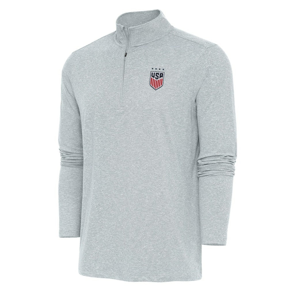 USWNT Antigua Hunk Quarter-Zip Top Heather Gray