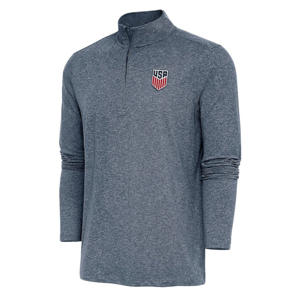 USMNT Antigua Hunk Quarter-Zip Top Heather Navy shop