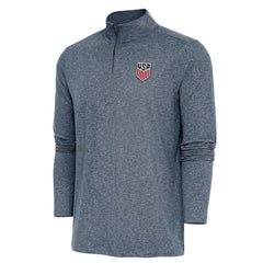 USMNT Antigua Hunk Quarter-Zip Top Heather Navy shop