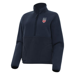 USWNT Antigua Women's Figure Quarter-Zip Jacket Navy