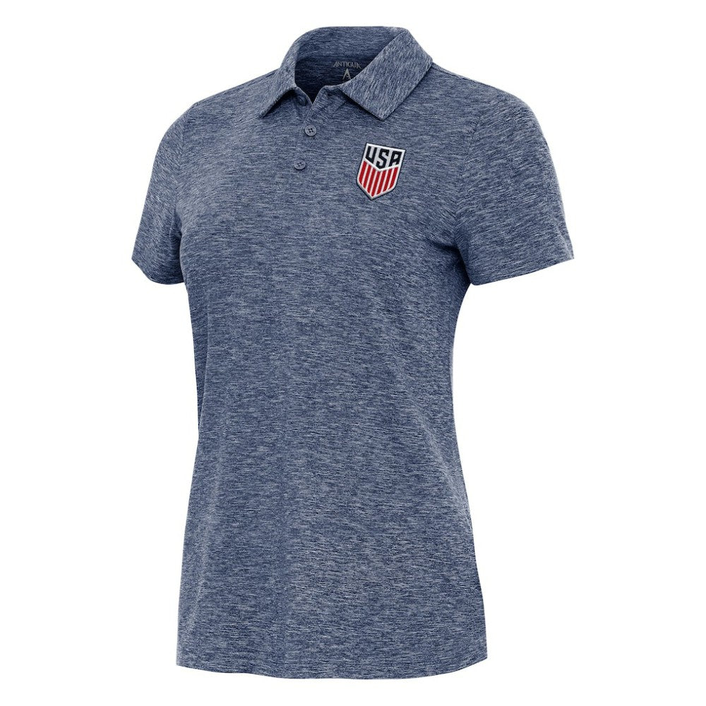 USMNT Antigua Women's Matter Polo Heather Navy sale