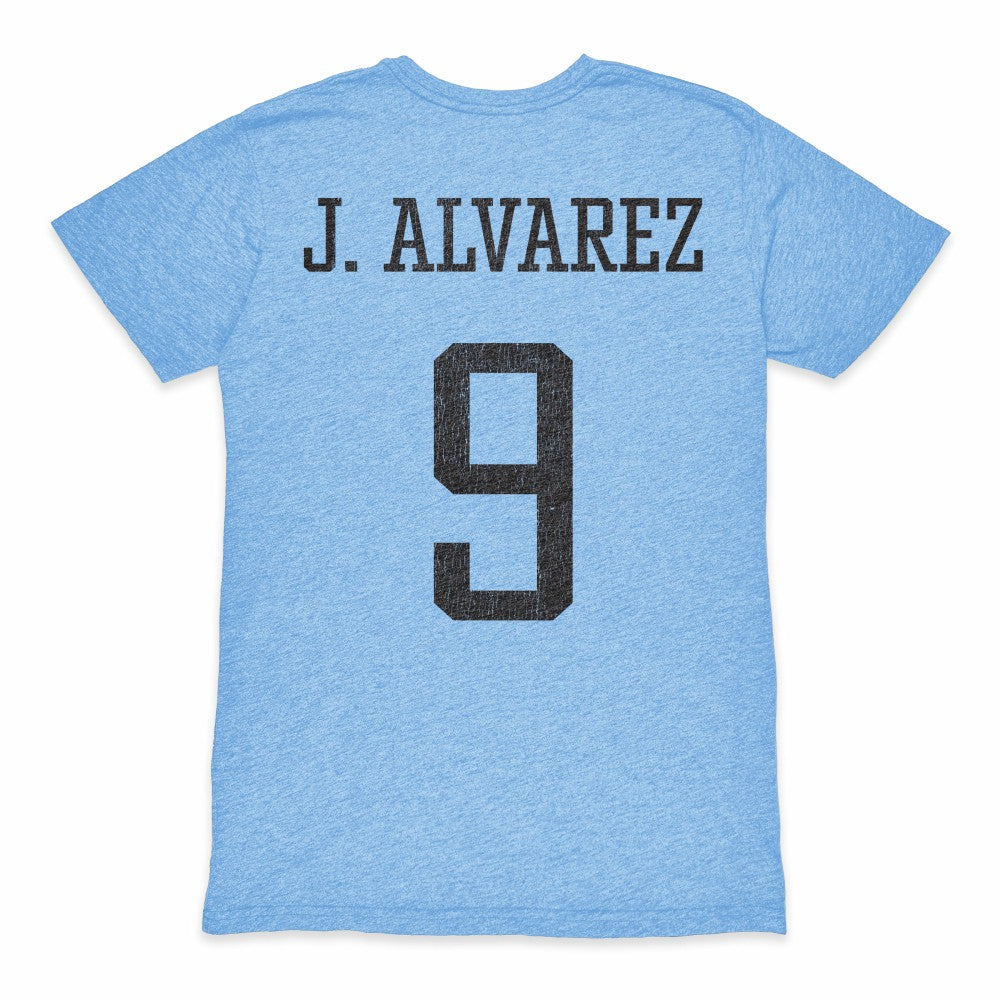 Julián Álvarez Argentina National Team 1863FC Player Retro Tri-Blend T-Shirt Light Blue shop