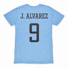Julián Álvarez Argentina National Team 1863FC Player Retro Tri-Blend T-Shirt Light Blue shop