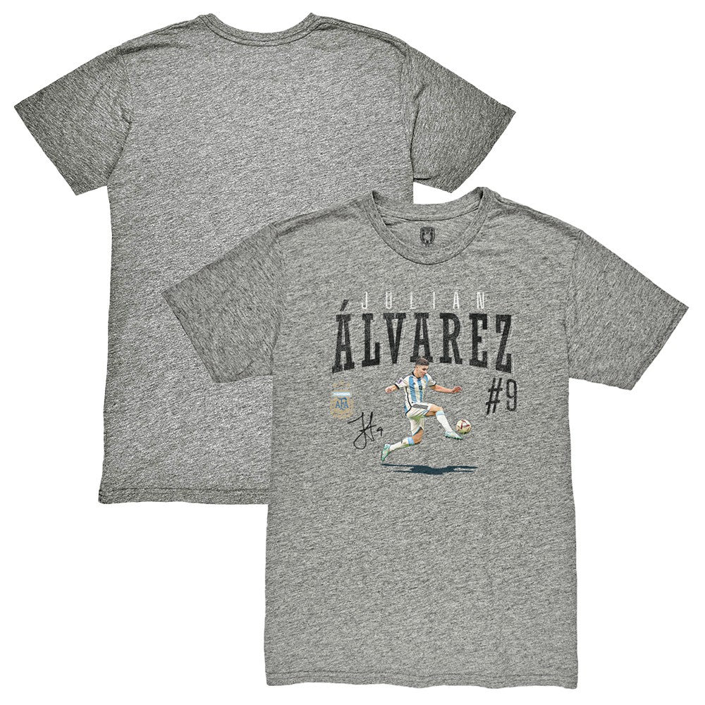 Julián Álvarez Argentina National Team 1863FC Snapshot Tri-Blend T-Shirt Heather Gray sale