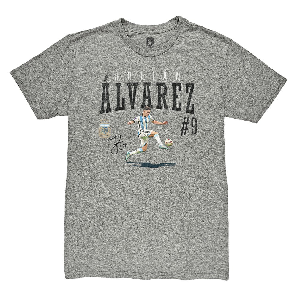 Julián Álvarez Argentina National Team 1863FC Snapshot Tri-Blend T-Shirt Heather Gray sale