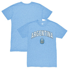 Argentina National Team 1863FC Retro Wordmark Tri-Blend T-Shirt Light Blue shop