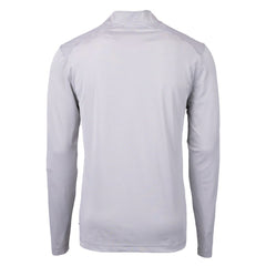 Carolina Panthers Cutter & Buck Virtue Eco Pique Micro Stripe Recycled Quarter-Zip Jacket Gray