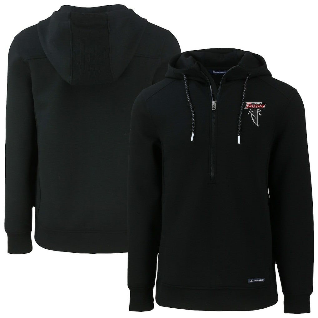 Atlanta Falcons Cutter & Buck Roam Eco Recycled Half-Zip Hoodie Black