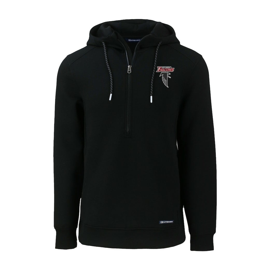 Atlanta Falcons Cutter & Buck Roam Eco Recycled Half-Zip Hoodie Black