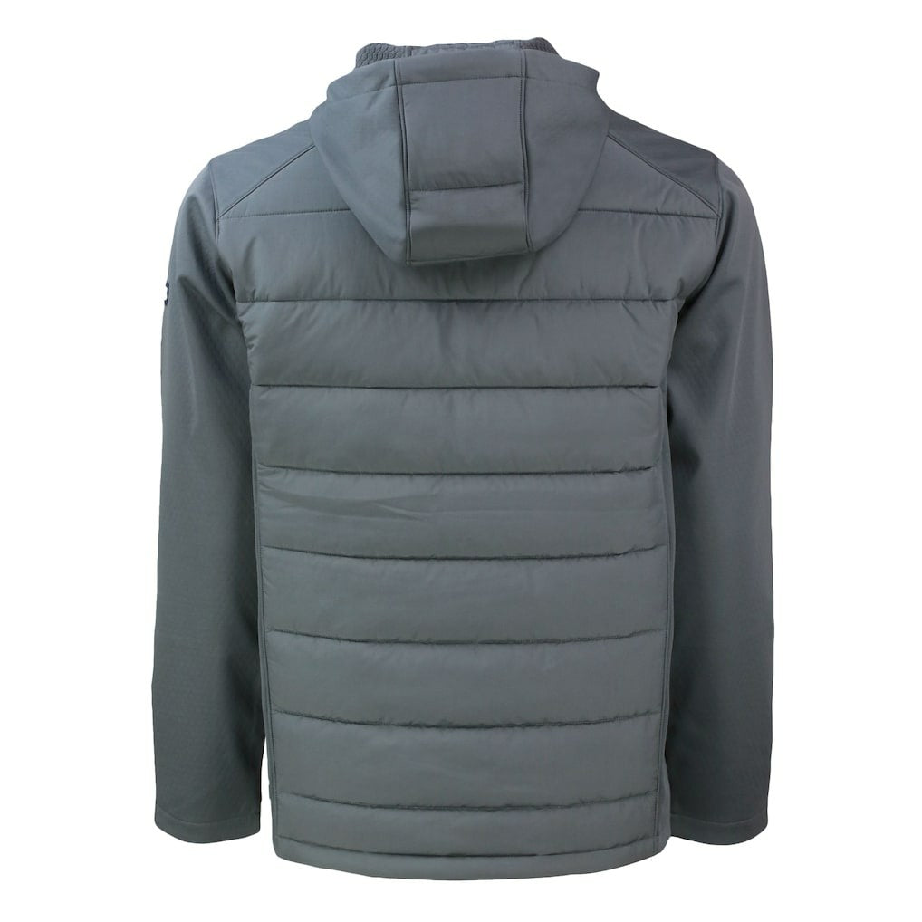 Carolina Panthers Cutter & Buck Evoke Hybrid Eco Softshell Recycled Full-Zip Hoodie Jacket Gray