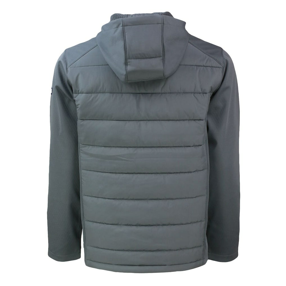 Carolina Panthers Cutter & Buck Evoke Hybrid Eco Softshell Recycled Full-Zip Hoodie Jacket Gray