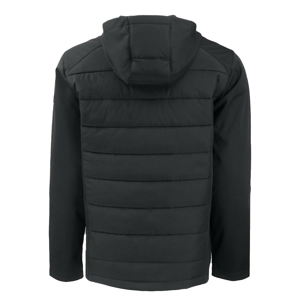 Atlanta Falcons Cutter & Buck Evoke Hybrid Eco Softshell Recycled Full-Zip Hoodie Jacket Black