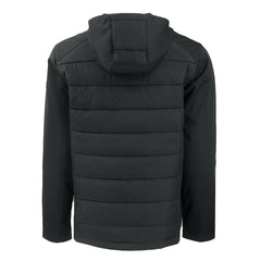 Carolina Panthers Cutter & Buck Evoke Hybrid Eco Softshell Recycled Full-Zip Hoodie Jacket Black
