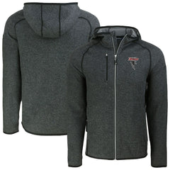 Atlanta Falcons Cutter & Buck Mainsail Hoodie Raglan Full-Zip Jacket Heather Charcoal