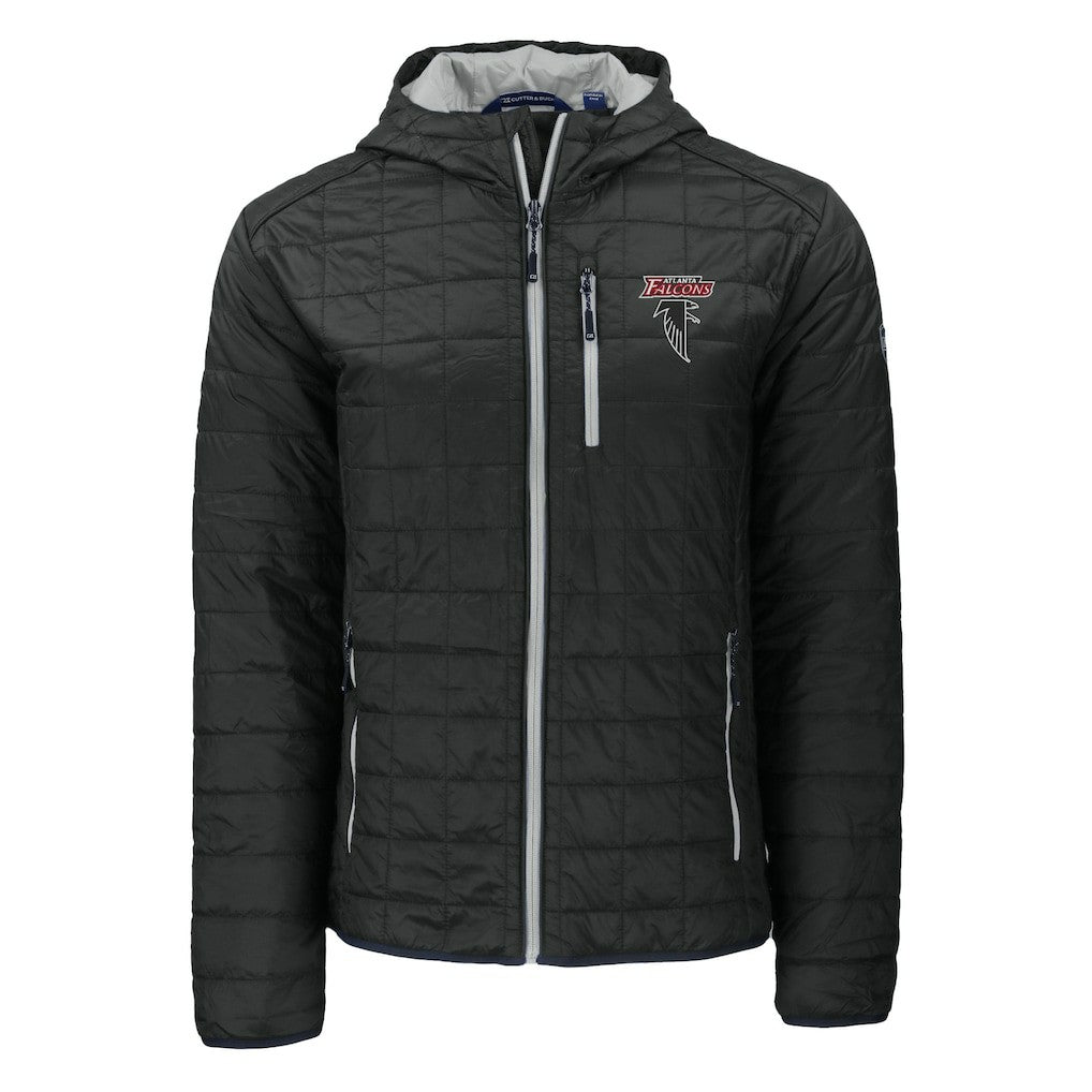 Atlanta Falcons Cutter & Buck Rainier PrimaLoft Eco Insulated Full-Zip Puffer Jacket Black