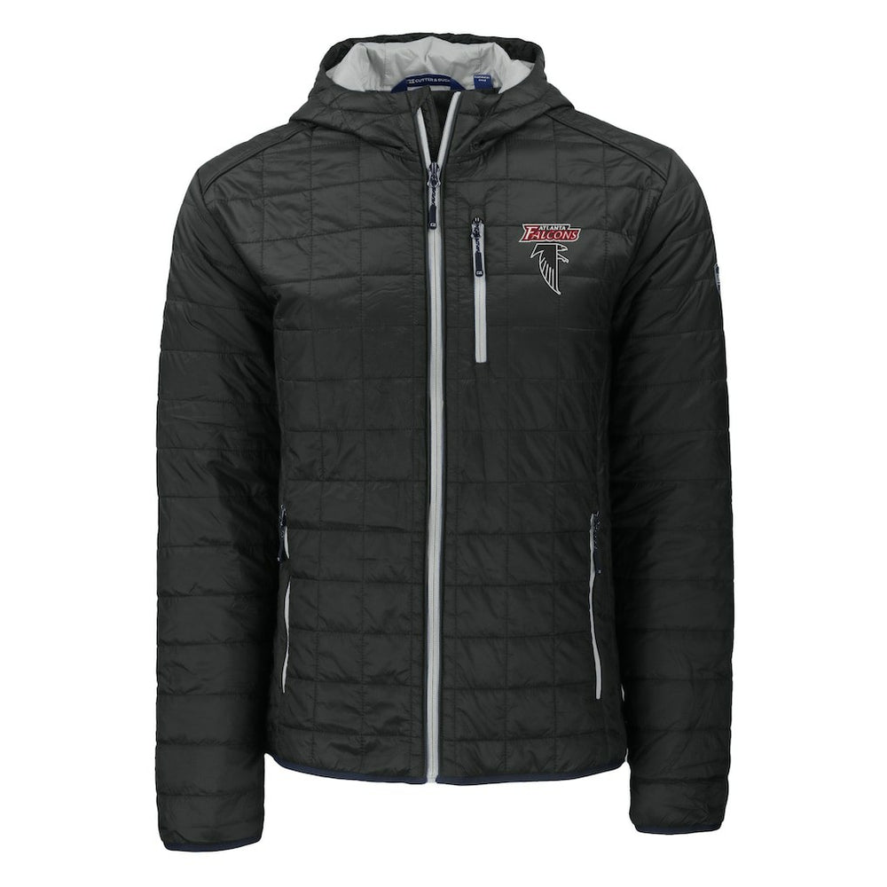 Atlanta Falcons Cutter & Buck Rainier PrimaLoft Eco Insulated Full-Zip Puffer Jacket Black