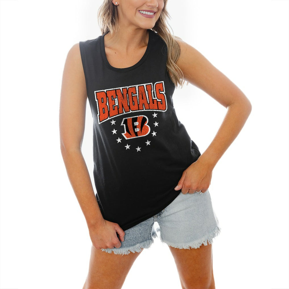 Cincinnati Bengals Gameday Couture Women's Baby You're A Star Racerback Scoop Neck Tapered Tank Top Black