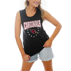 Arizona Cardinals Gameday Couture Women's Baby You're A Star Racerback Scoop Neck Tapered Tank Top Black