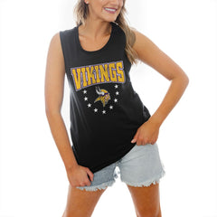 Minnesota Vikings Gameday Couture Women's Baby You're A Star Racerback Scoop Neck Tapered Tank Top Black