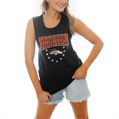 Denver Broncos Gameday Couture Women's Baby You're A Star Racerback Scoop Neck Tapered Tank Top Black