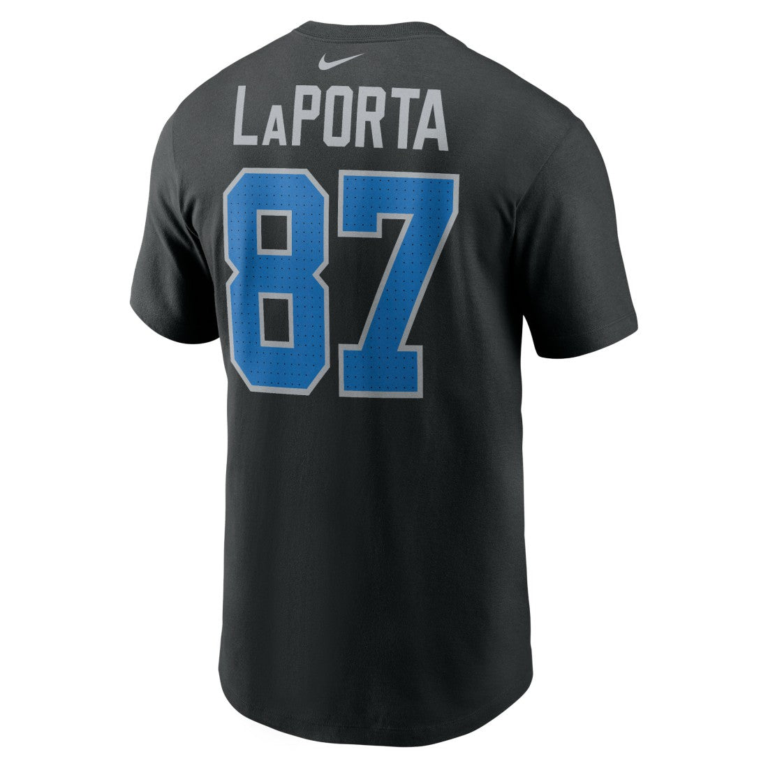 Sam LaPorta Detroit Lions Name & Number T-Shirt Black