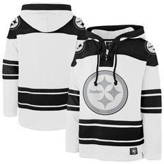Pittsburgh Steelers '47 After Image Superior Lacer Pullover Hoodie White