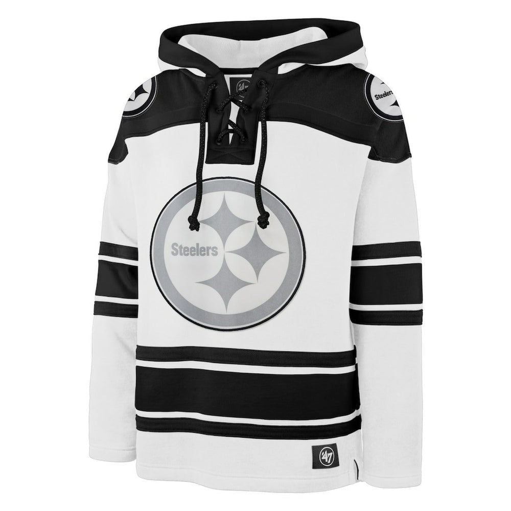 Pittsburgh Steelers '47 After Image Superior Lacer Pullover Hoodie White