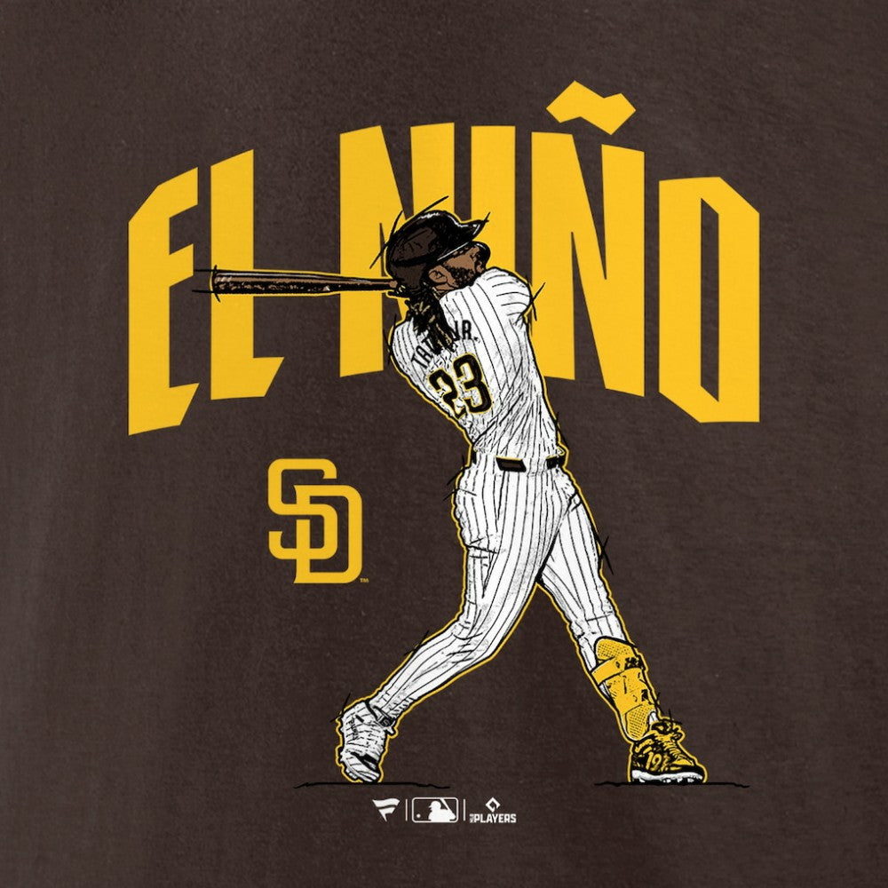 Fernando Tatis Jr. San Diego Padres Player Swing T-Shirt - Brown T-shirts