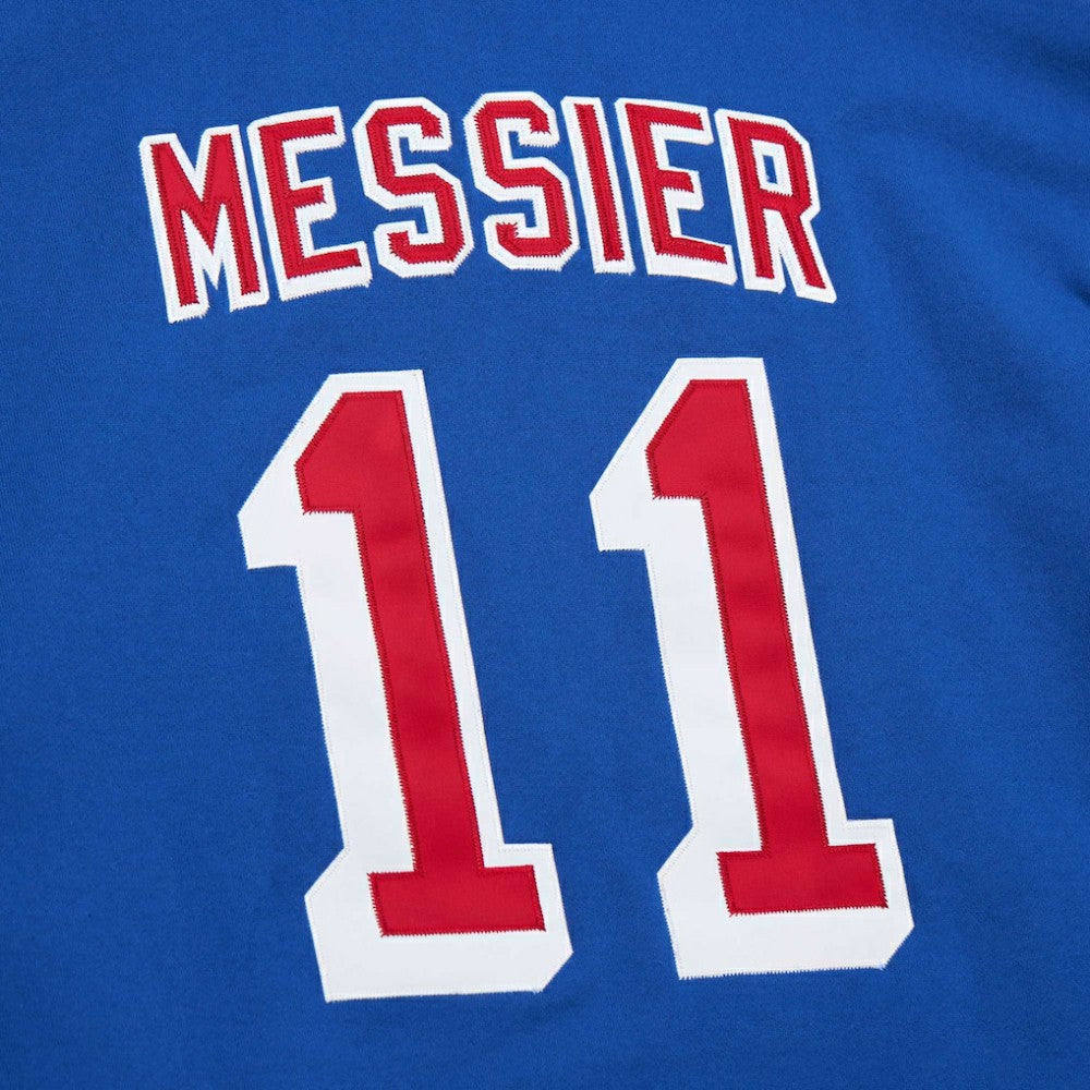 NHL Mark Messier New York Rangers Mitchell & Ness Name & Number Premium Pullover Hoodie - Blue