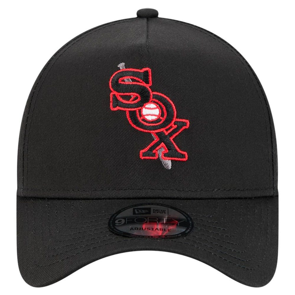 Chicago White Sox New Era Tonal Pop 9FORTY A-Frame Adjustable Hat - Black Hats