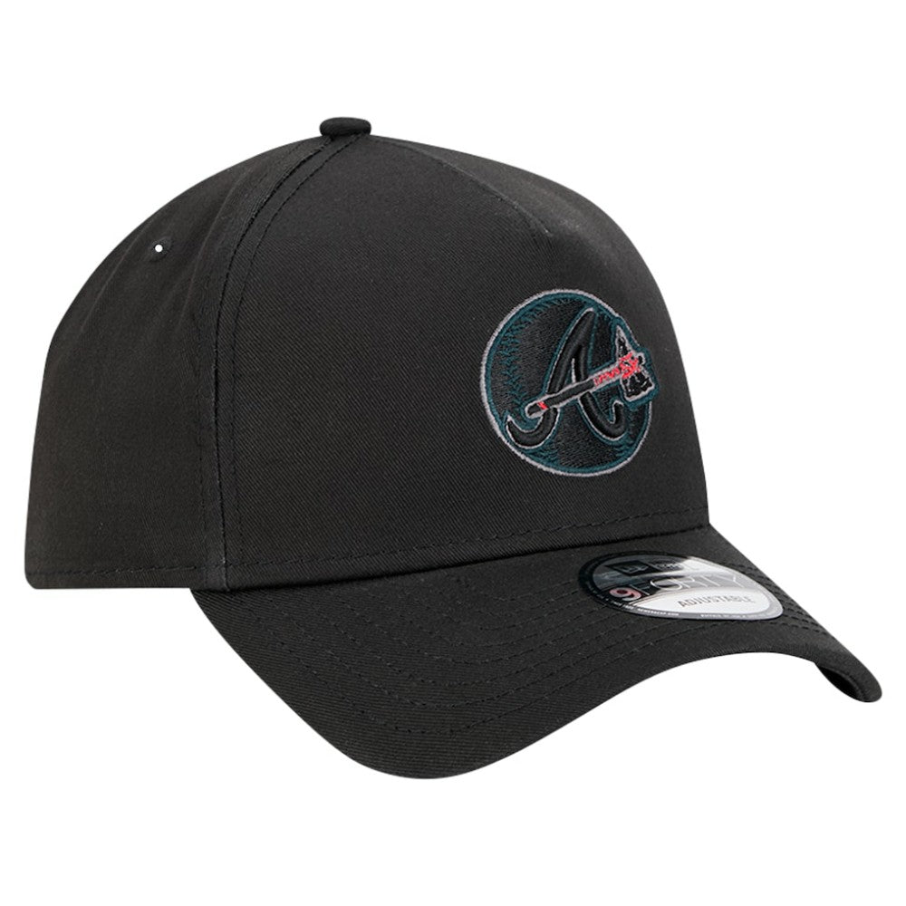 Atlanta Braves New Era Tonal Pop 9FORTY A-Frame Adjustable Hat - Black Hats