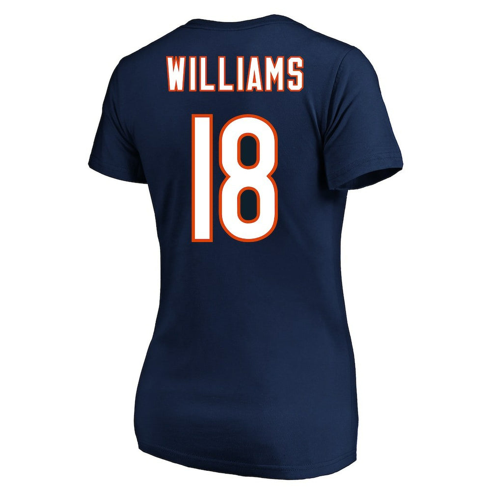 Caleb Williams Chicago Bears Women's Plus Size Fair Catch Name & Number Scoop Neck T-Shirt Navy