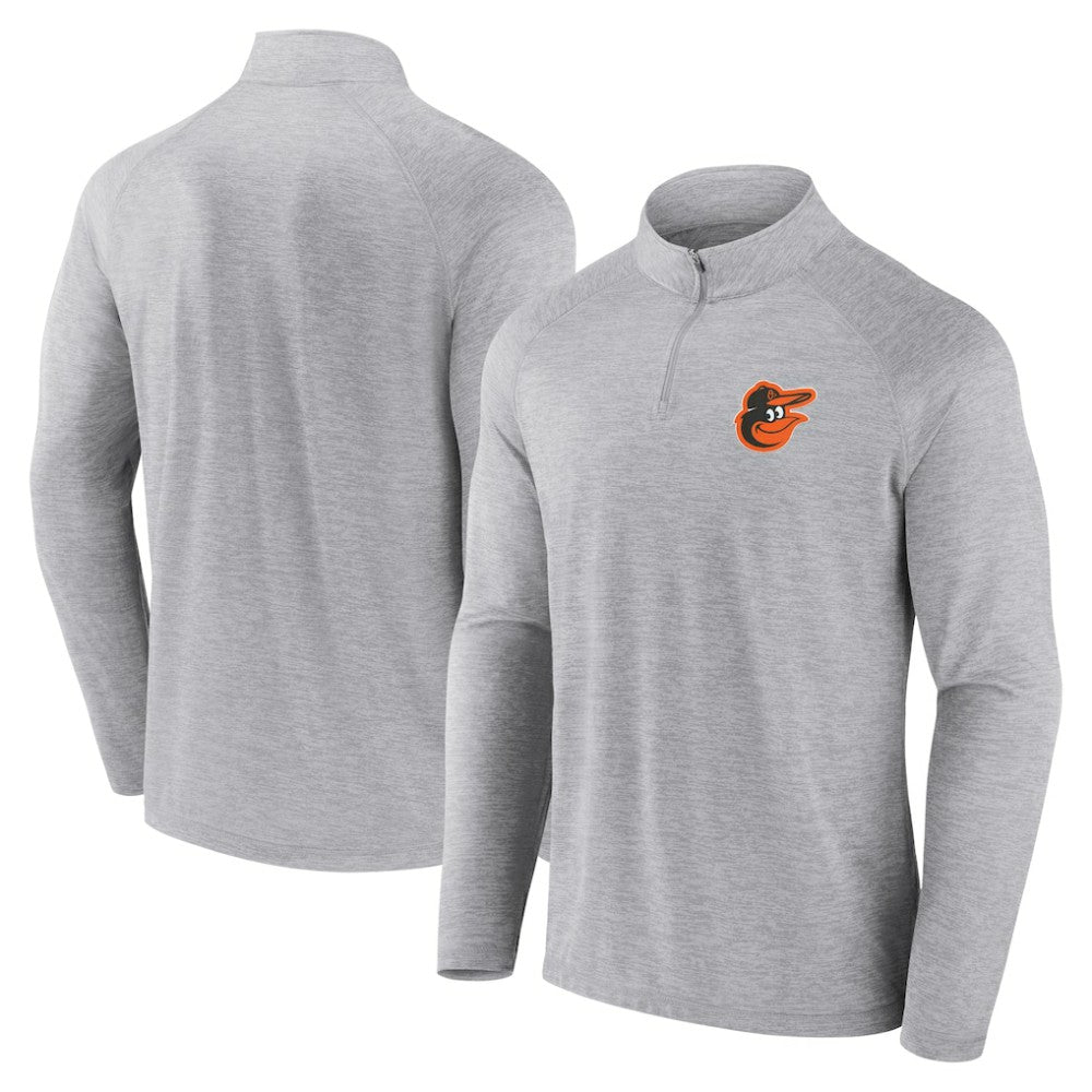 Baltimore Orioles Fanatics Head-to-Head Raglan Quarter-Zip Jacket - Gray Jackets