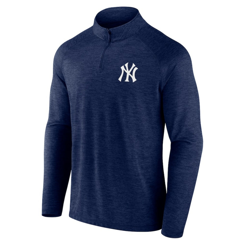 New York Yankees Fanatics Head-to-Head Raglan Quarter-Zip Jacket - Navy Jackets