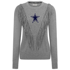 Dallas Cowboys Women's Fringe Sparkle Pullover Sweater Silver