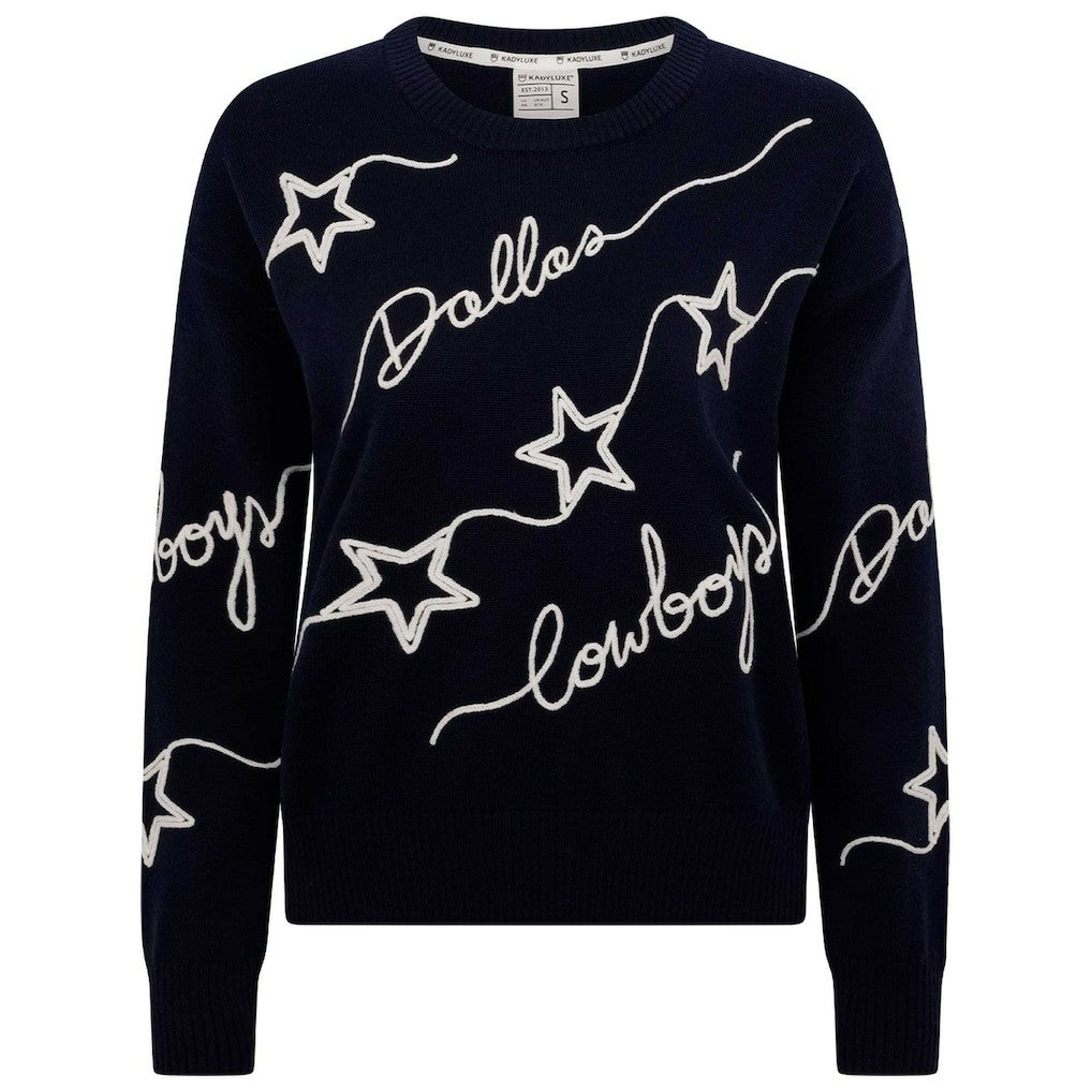 Dallas Cowboys Women's Love Letter Pullover Sweater Navy